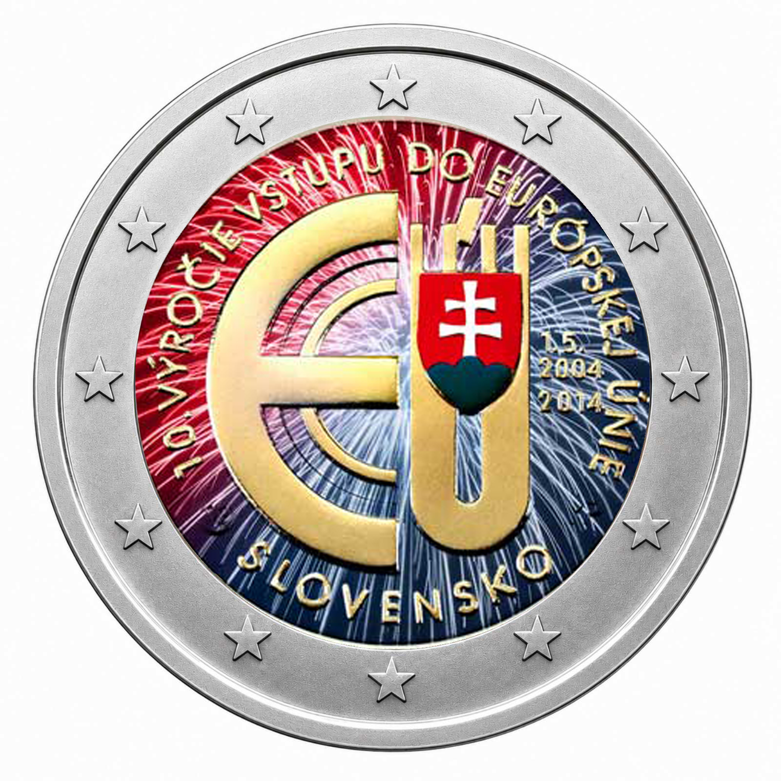 2 Euros 10th Anniversary - Accession to the European Union (Coloured)